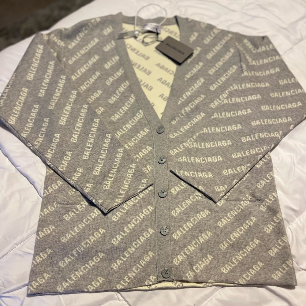 Balenciaga All Over Knit Cardigan